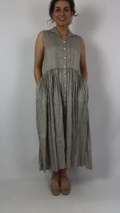 Christian Peau 011 Dress Navy Stripe